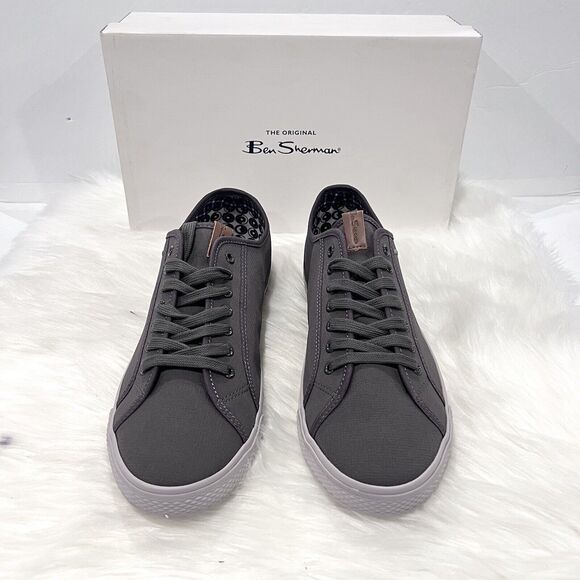 Ben Sherman Men’s Conall Lo Sneakers Charcoal Nylon Size 11.5 - Picture 2 of 12